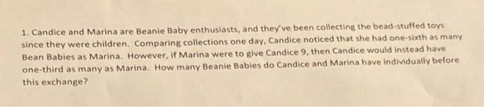 1. Candice and Marina are Beanie Baby