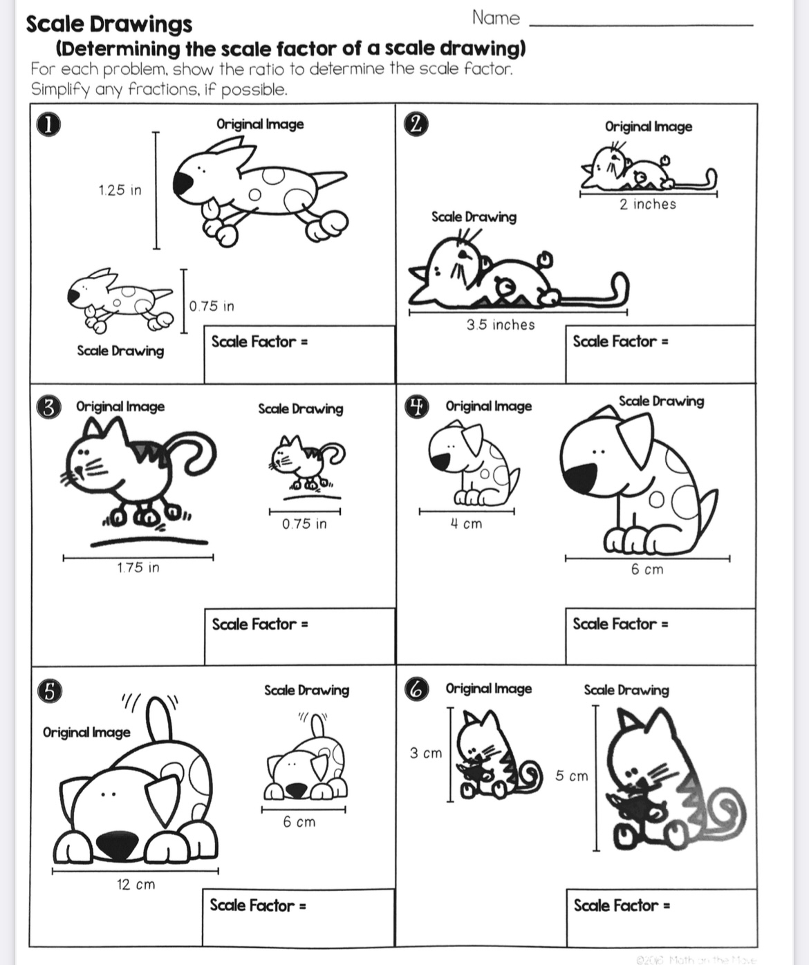 Scale Drawings Name (Determining the scale factor
