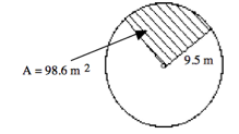 Find the radius of the given circle with the