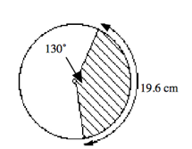 Find the radius of the given circle with the