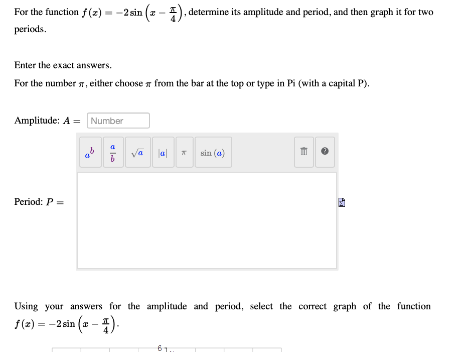 need help 1 For the function f (2:) = 2 sin (a: )