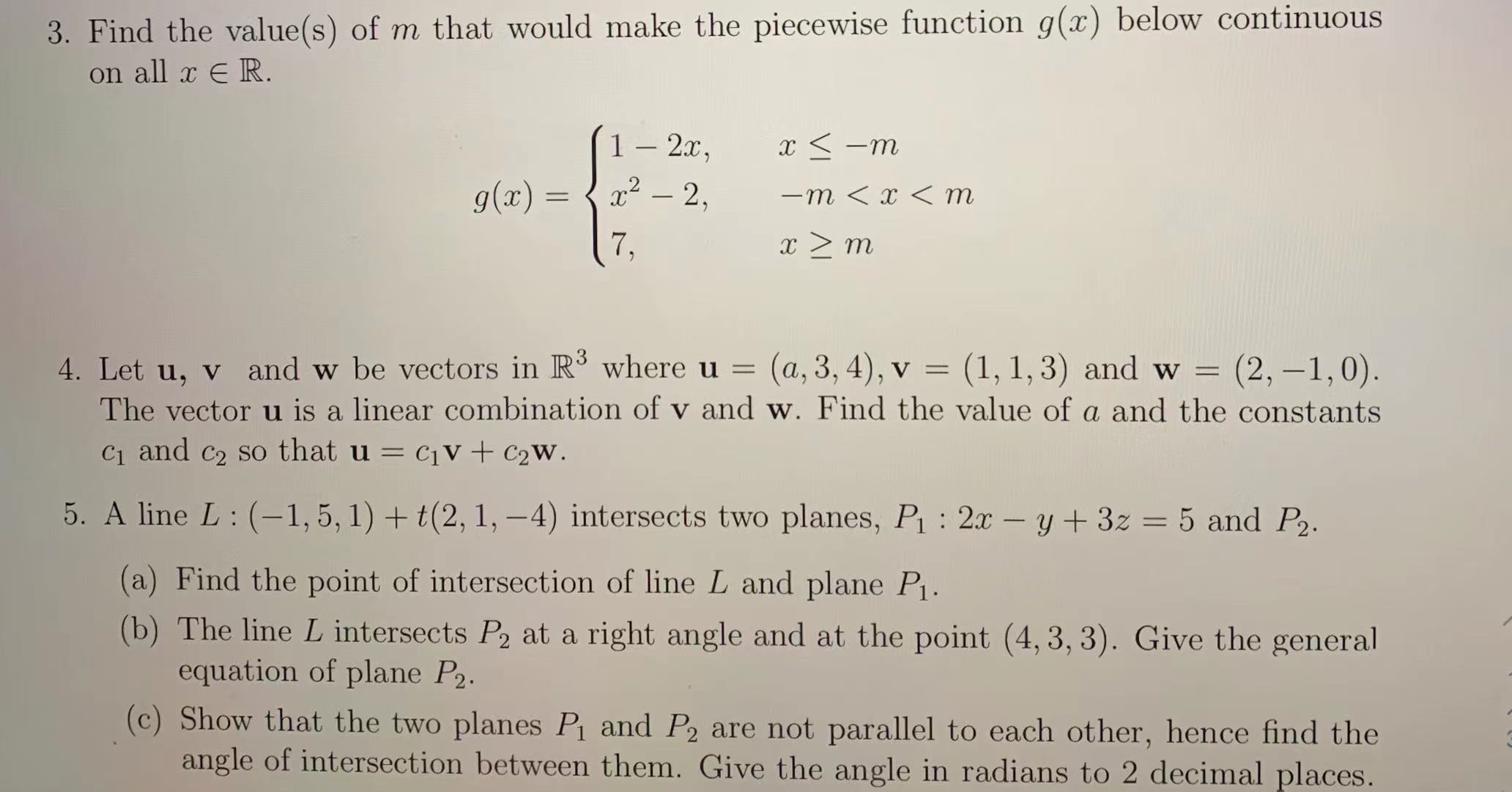 3. Find the value(s) of m that would make the
