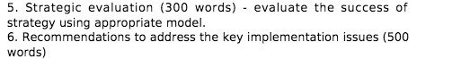 5. Strategic evaluation (300 words) - evaluate