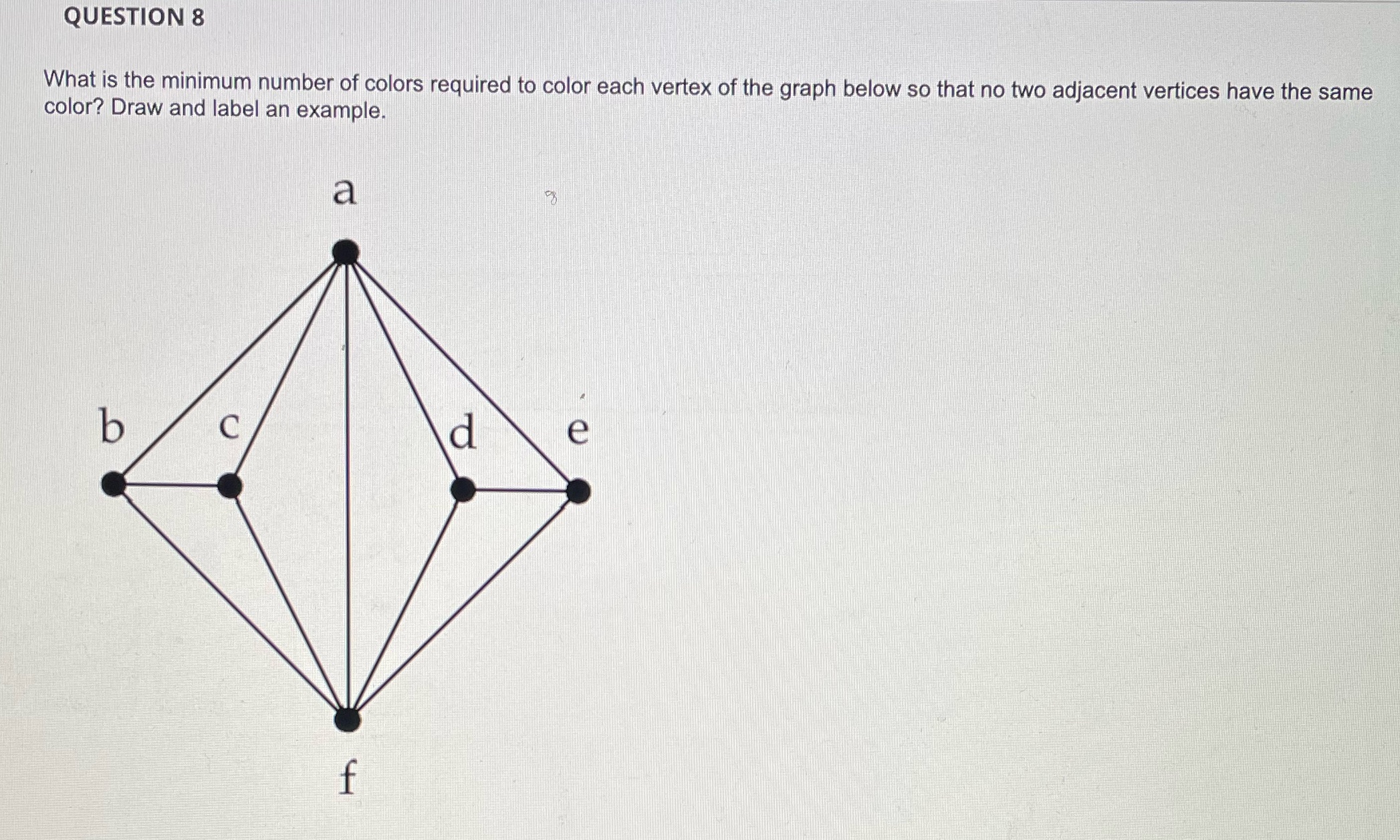 QUESTION 8 What is the minimum number of colors