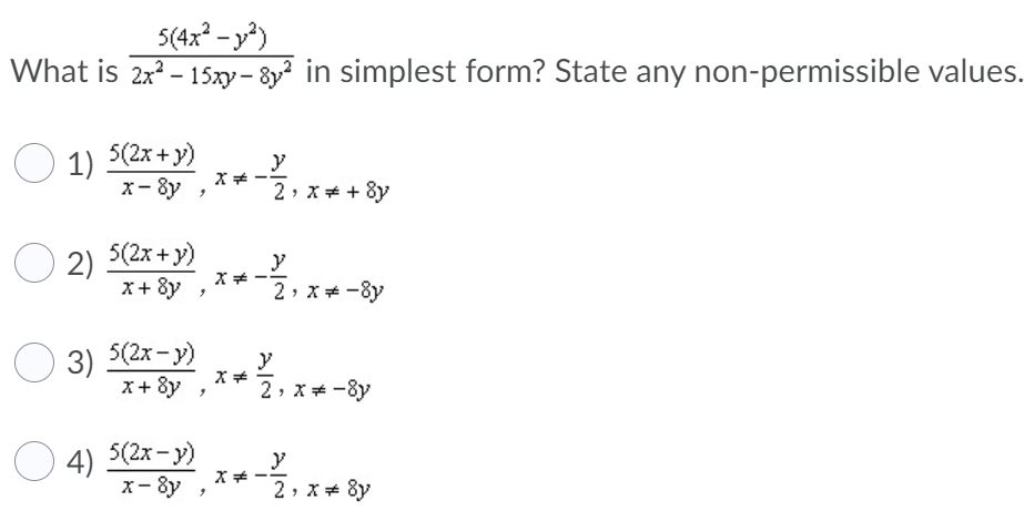 Rational Expressions: 1.) 12 The non-permissible