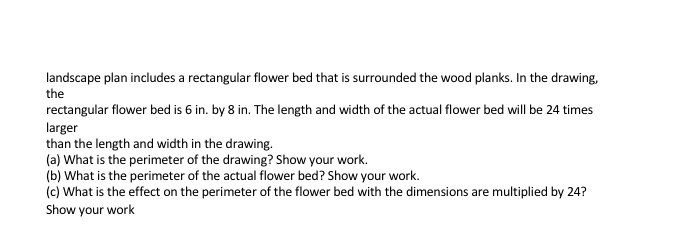 landscape plan includes a rectangular flower bed