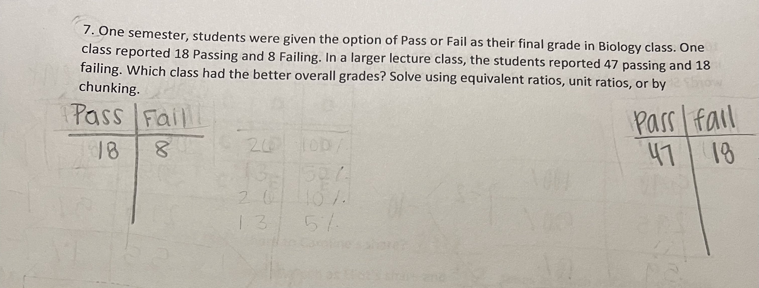 7. One semester, students were given the option