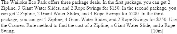 The Wailoku Eco Park offers three package deals.