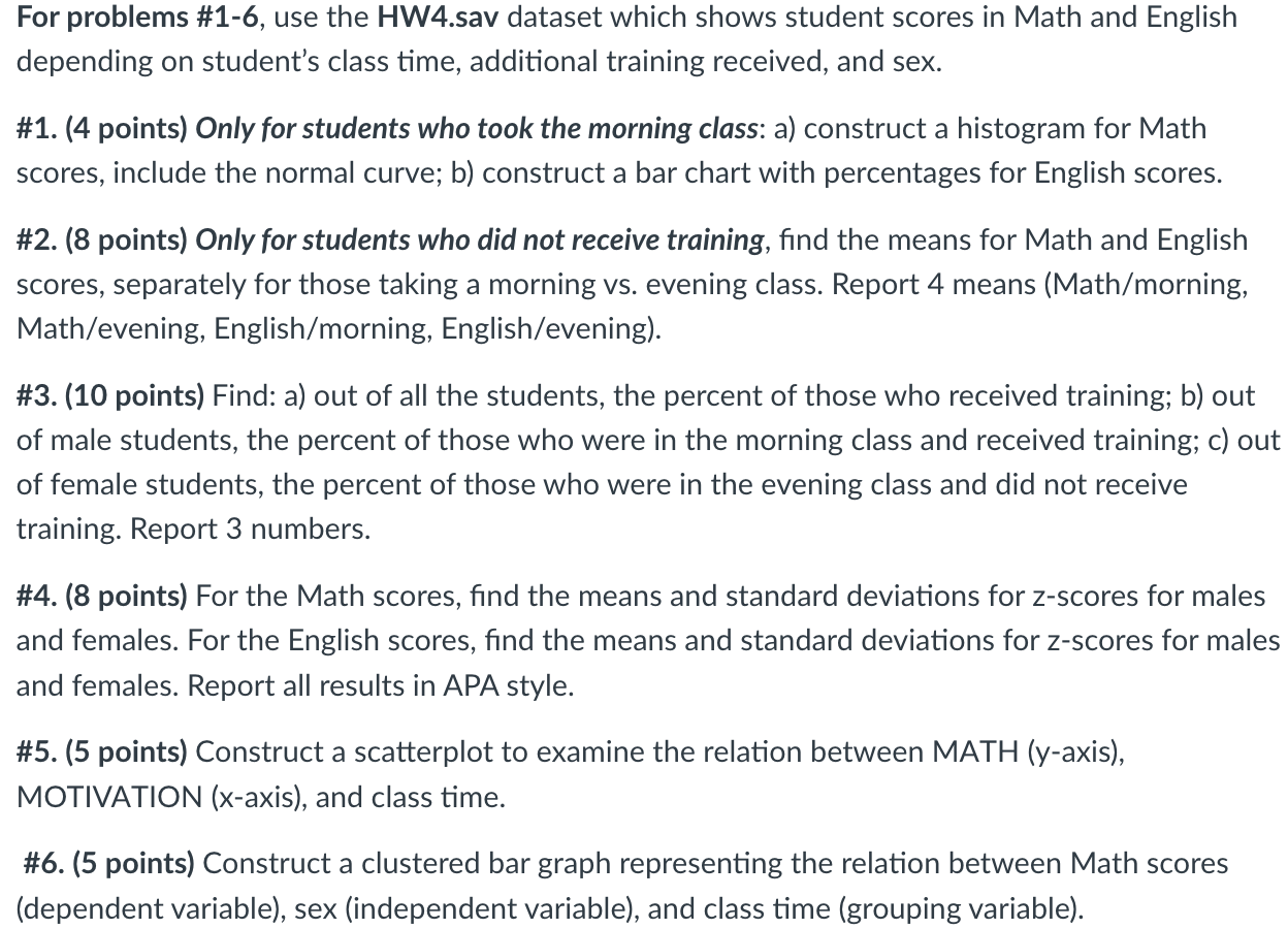 HW4.sav [DataSet1] - IBM SPSS Statistics Data