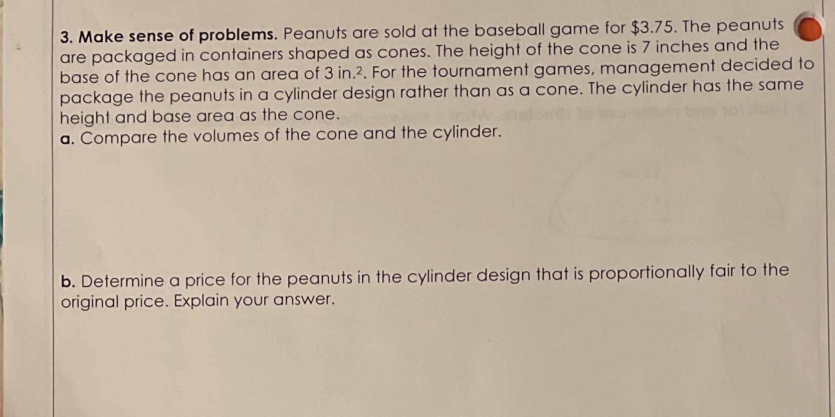 3. Make sense of problems. Peanuts are sold at