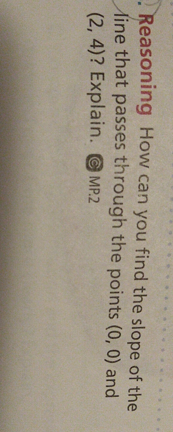 SLOPE unit of rate Reasoning How can you find the