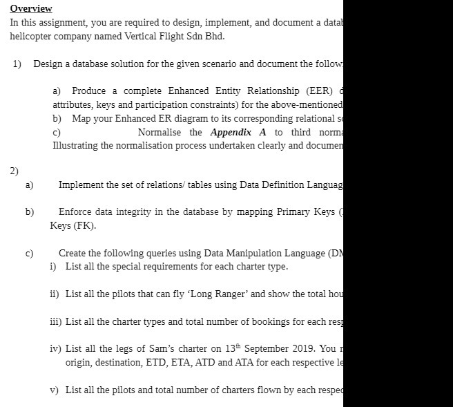 Overview In this assignment, you are required to