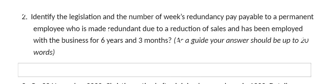 2. Identify the legislation and the number of