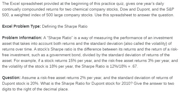 The Excel spreadsheet provided at the beginning