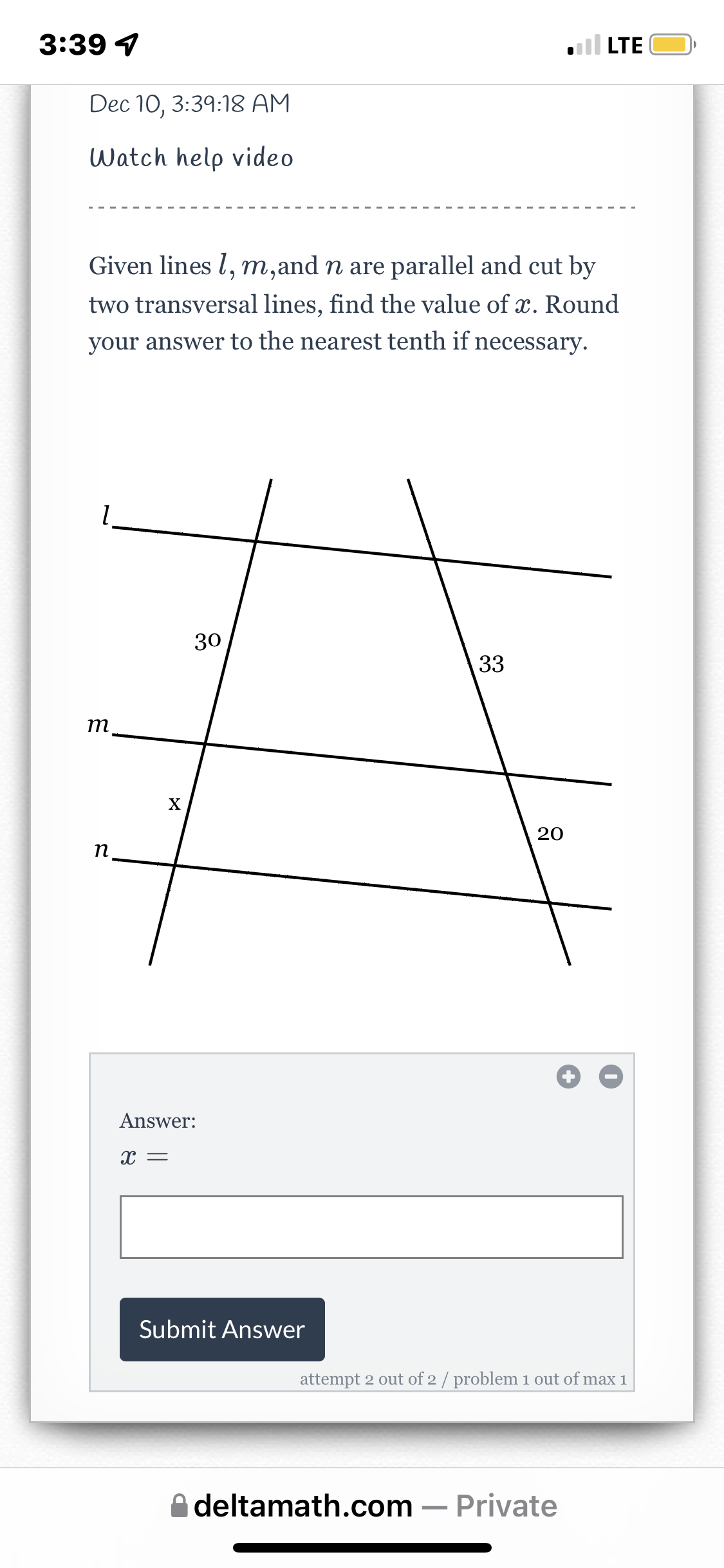 3:39 4 .LTE O Dec 10, 3:39:18 AM Watch help video