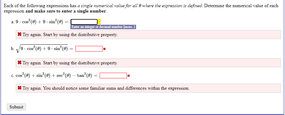 Each of the following expressions has a single