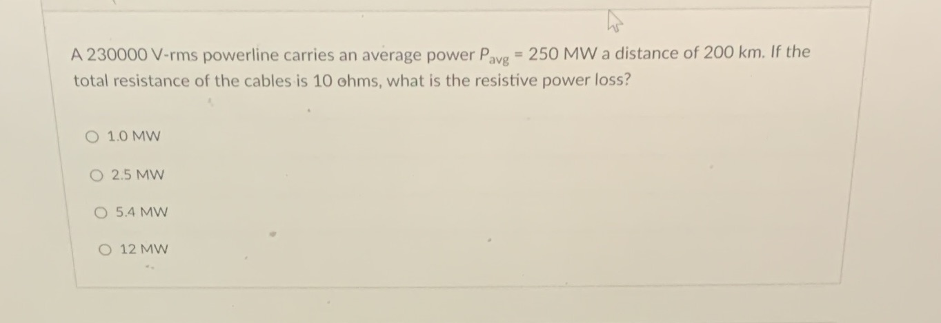()1 A 230000 V-rms powerline carries an average