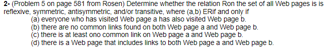 2- (Problem 5 on page 581 from Rosen) Determine