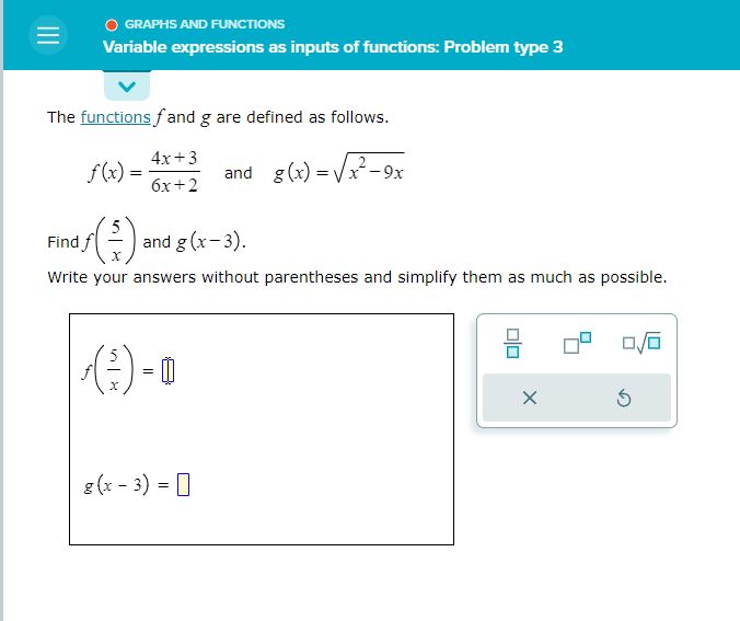 module is graphs and functions, topic is Variable