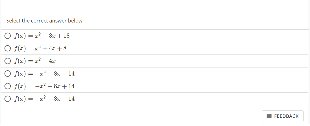 QUESTION 39 ' 1 POINT Determine the equation