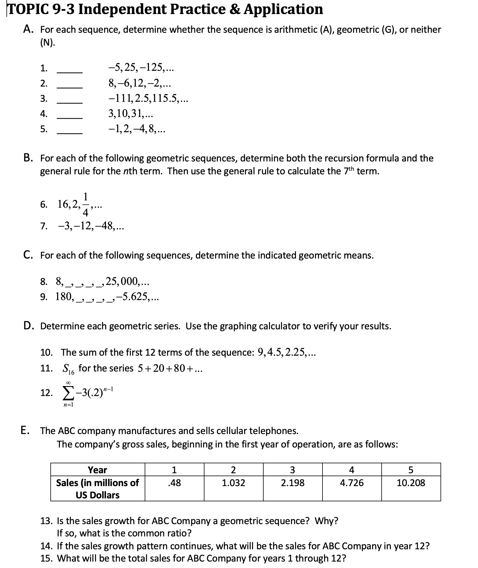 Please Help: 9.3.1 Activity fTOPIC 9-3