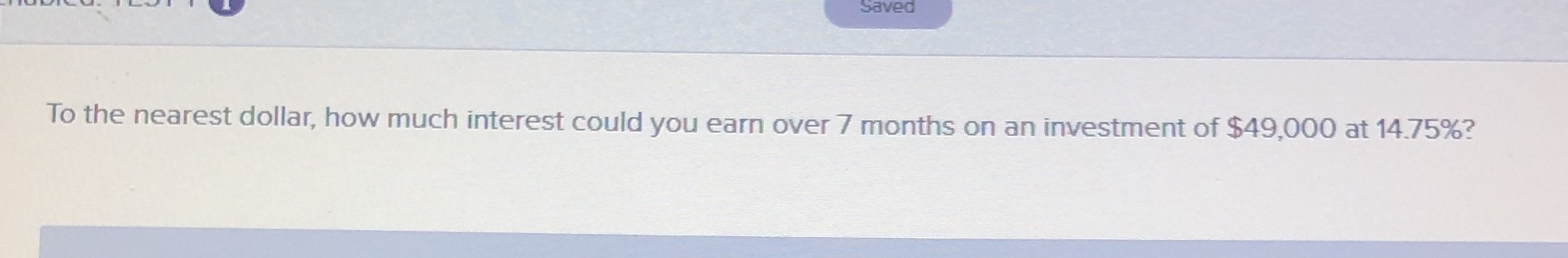 Saved To the nearest dollar, how much interest