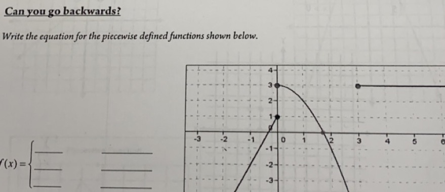 Can you go backwards? Write the equation for the