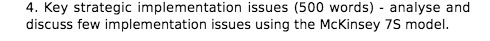 4. Key strategic implementation issues (500