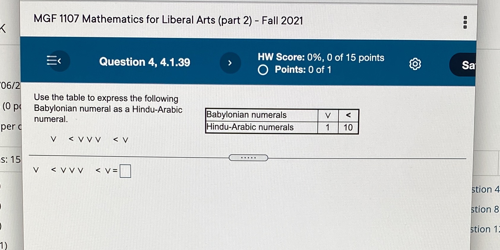 MGF 1107 Mathematics for Liberal Arts (part 2) -