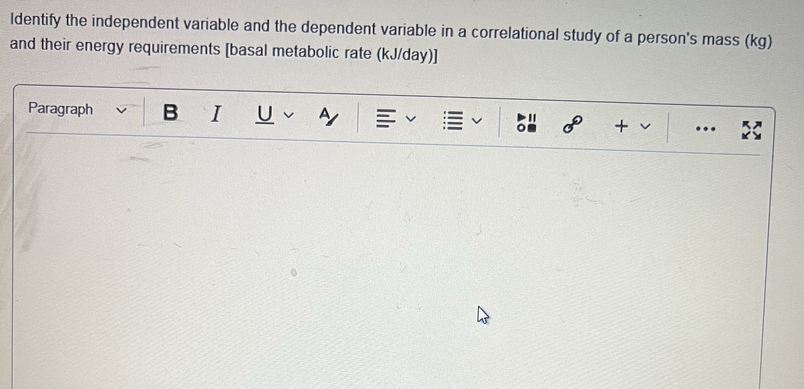 Identify the independent variable and the