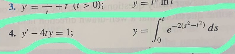 Verification for each differential equation,