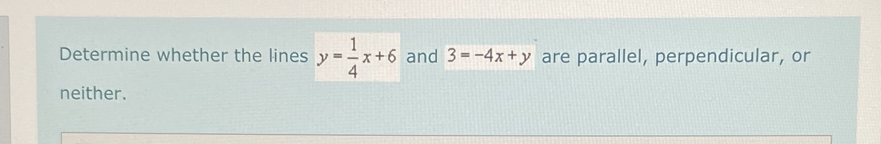 Determine whether the lines y = - x +6 and 3-
