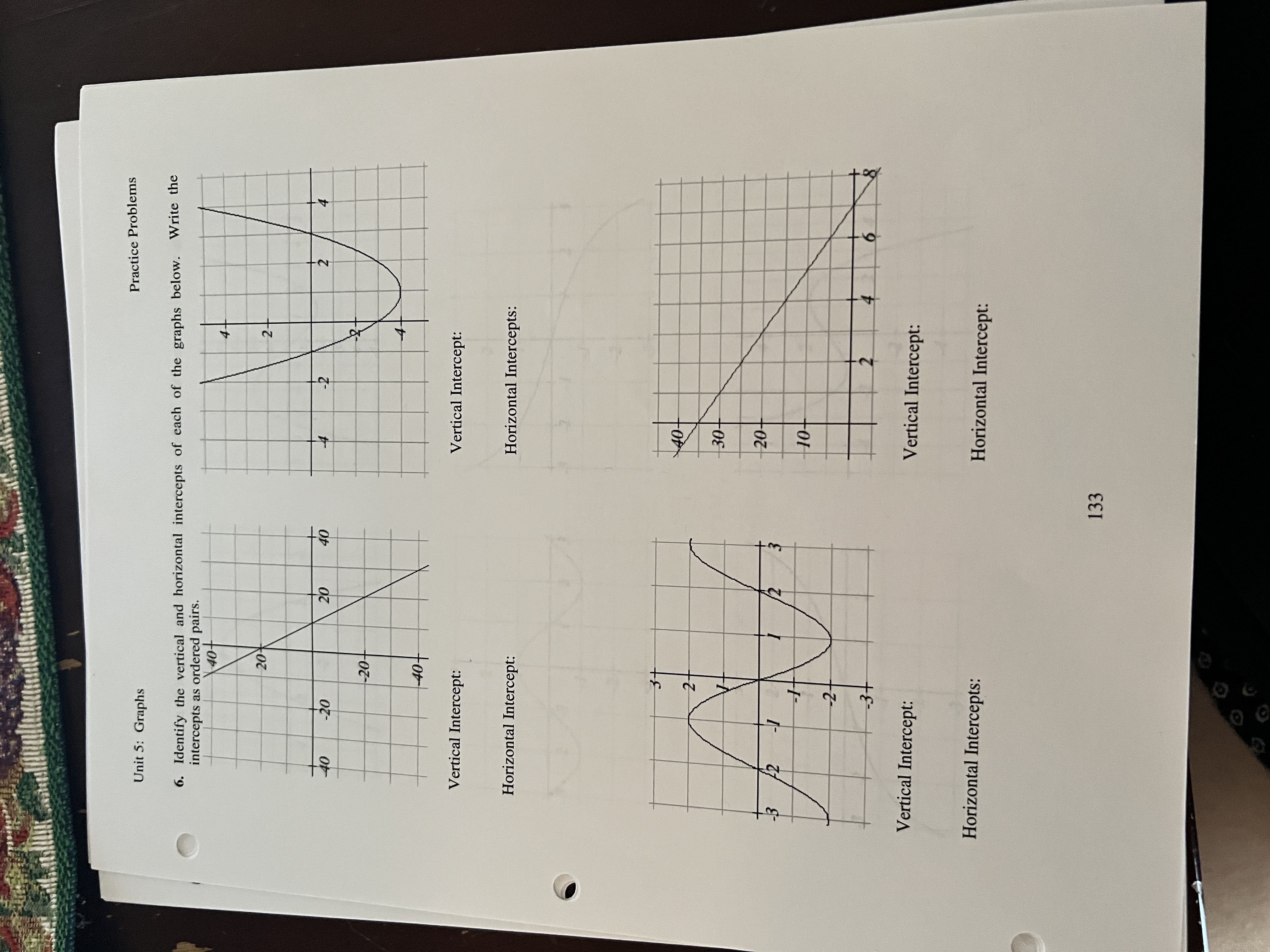 Practice Problems Unit 5: Graphs Applications 8.