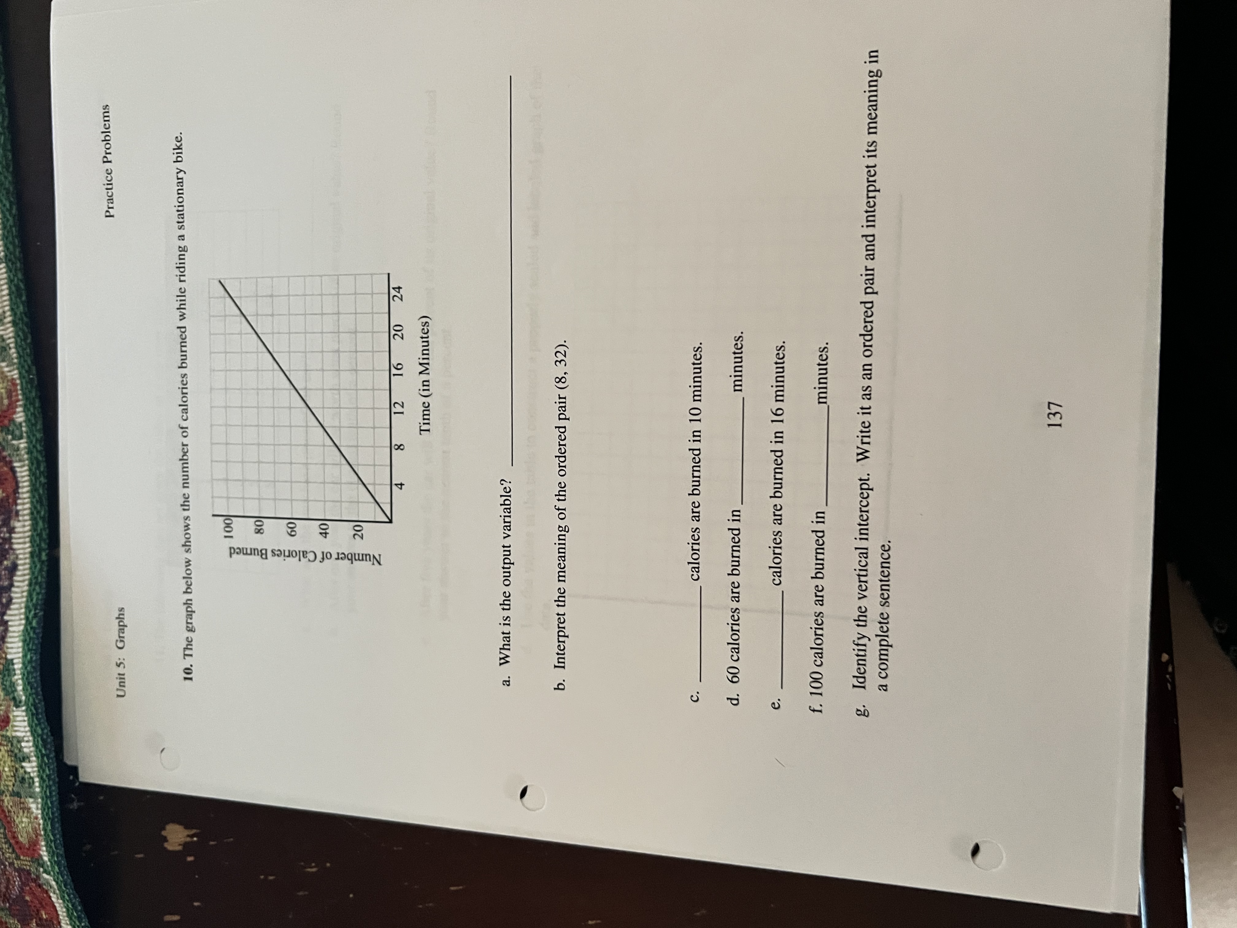 Practice Problems Unit 5: Graphs Applications 8.