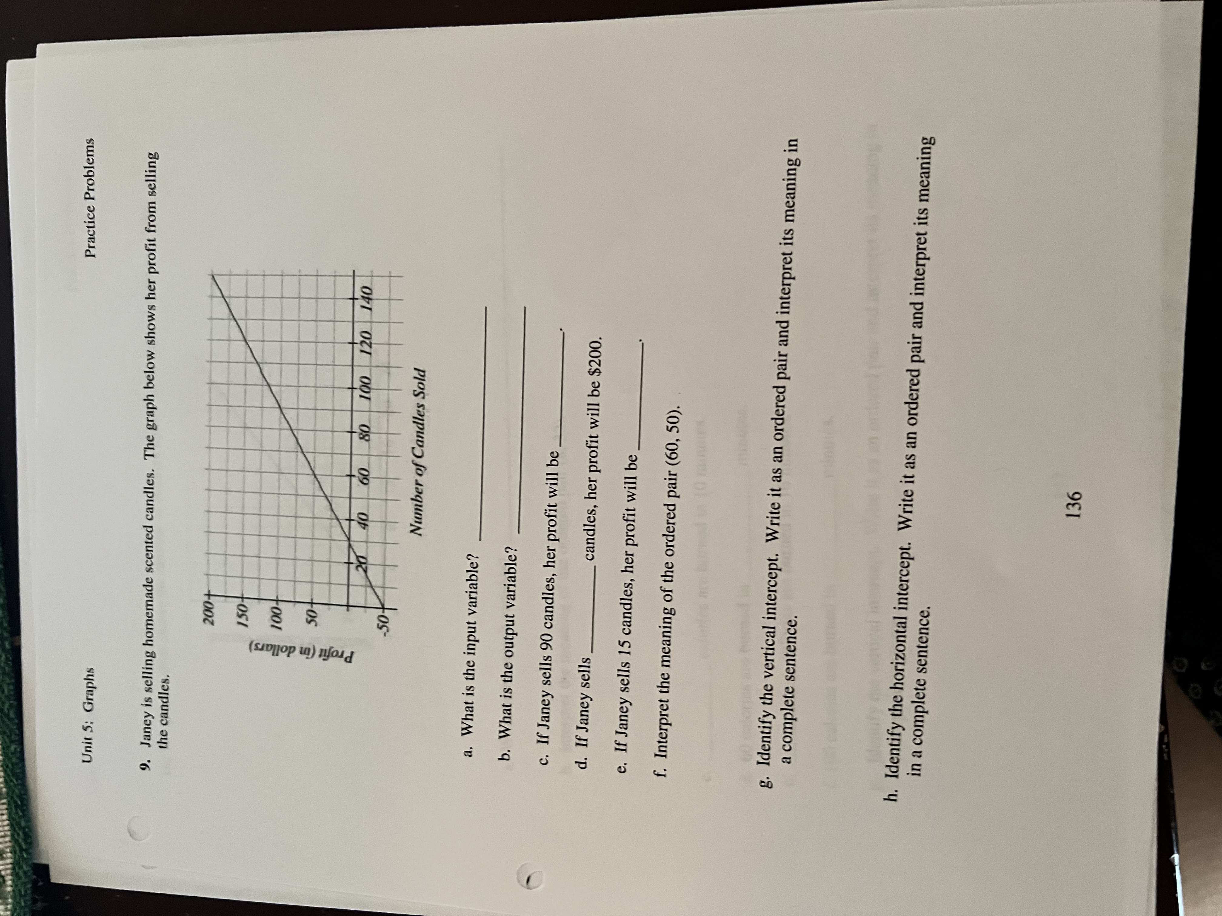 Practice Problems Unit 5: Graphs Applications 8.