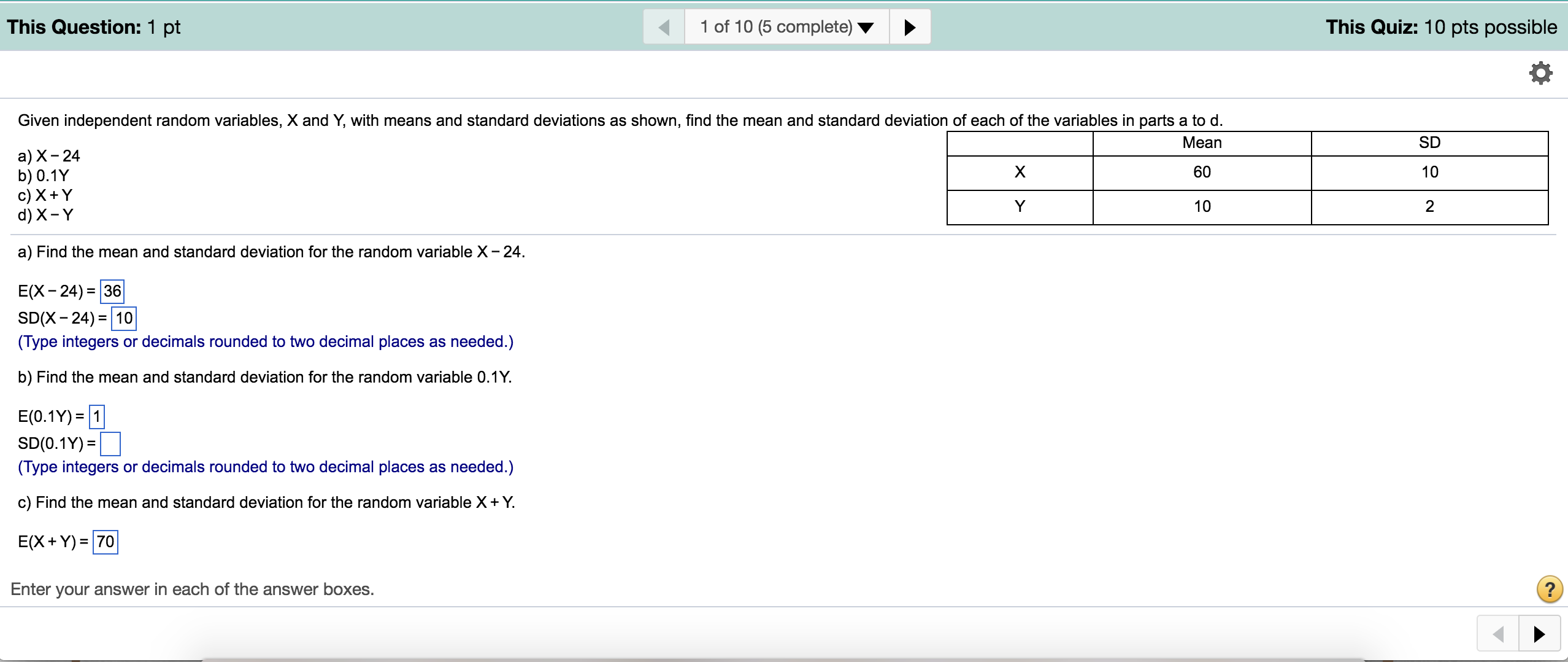 Given independent random variables, X and Y, with