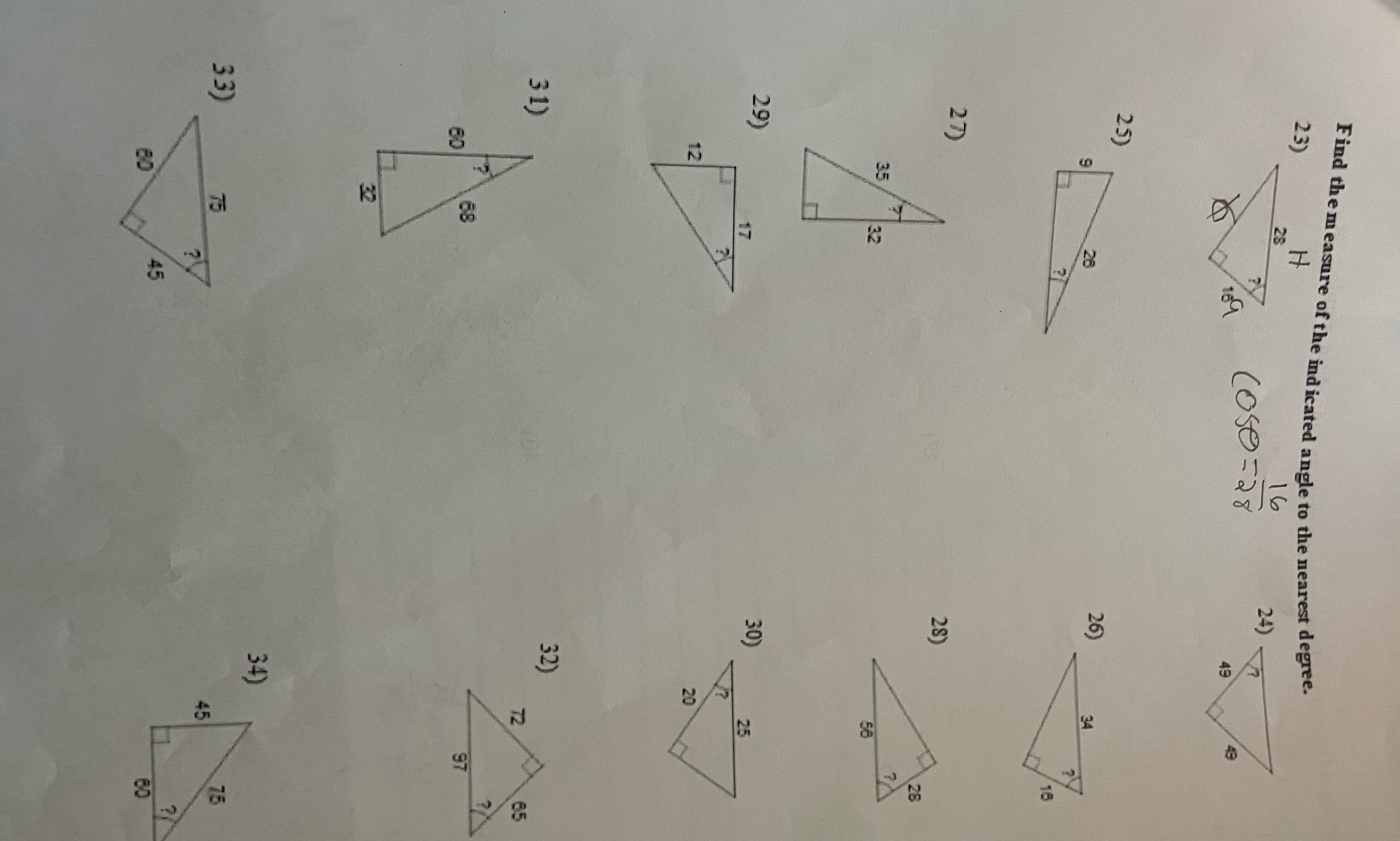 Find the measure of the indicated angle to the
