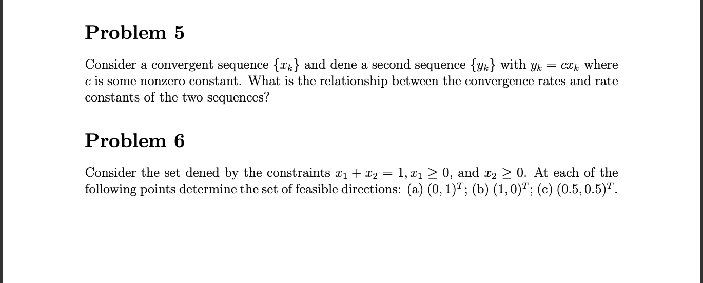 Problem 5 Consider a convergent sequence {wk} and