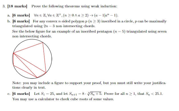 3. [18 marks] Prove the following theorems using