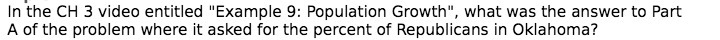 In the CH 3 video entitled "Example 9: Population