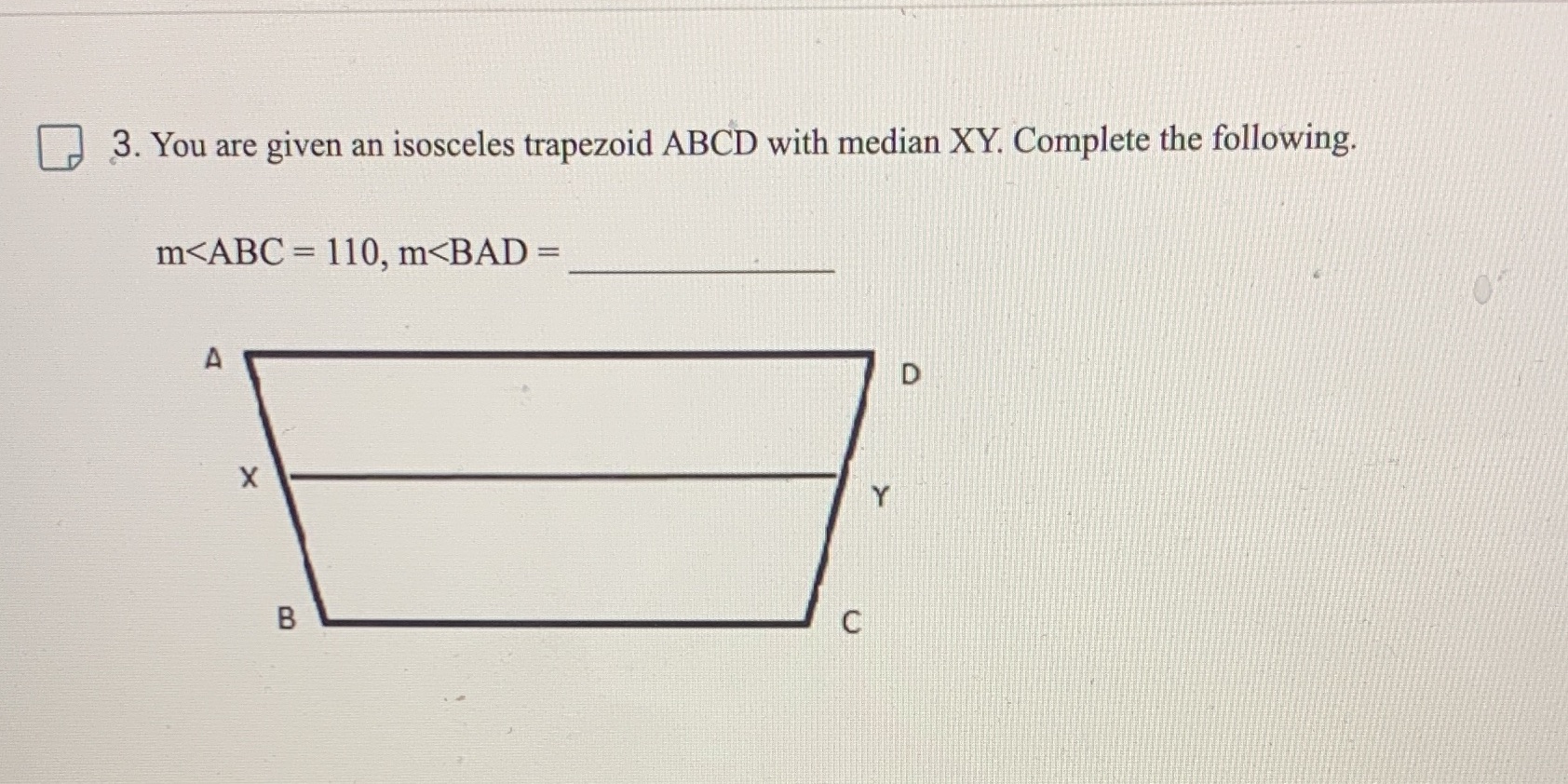 3. You are given an isosceles trapezoid ABCD with