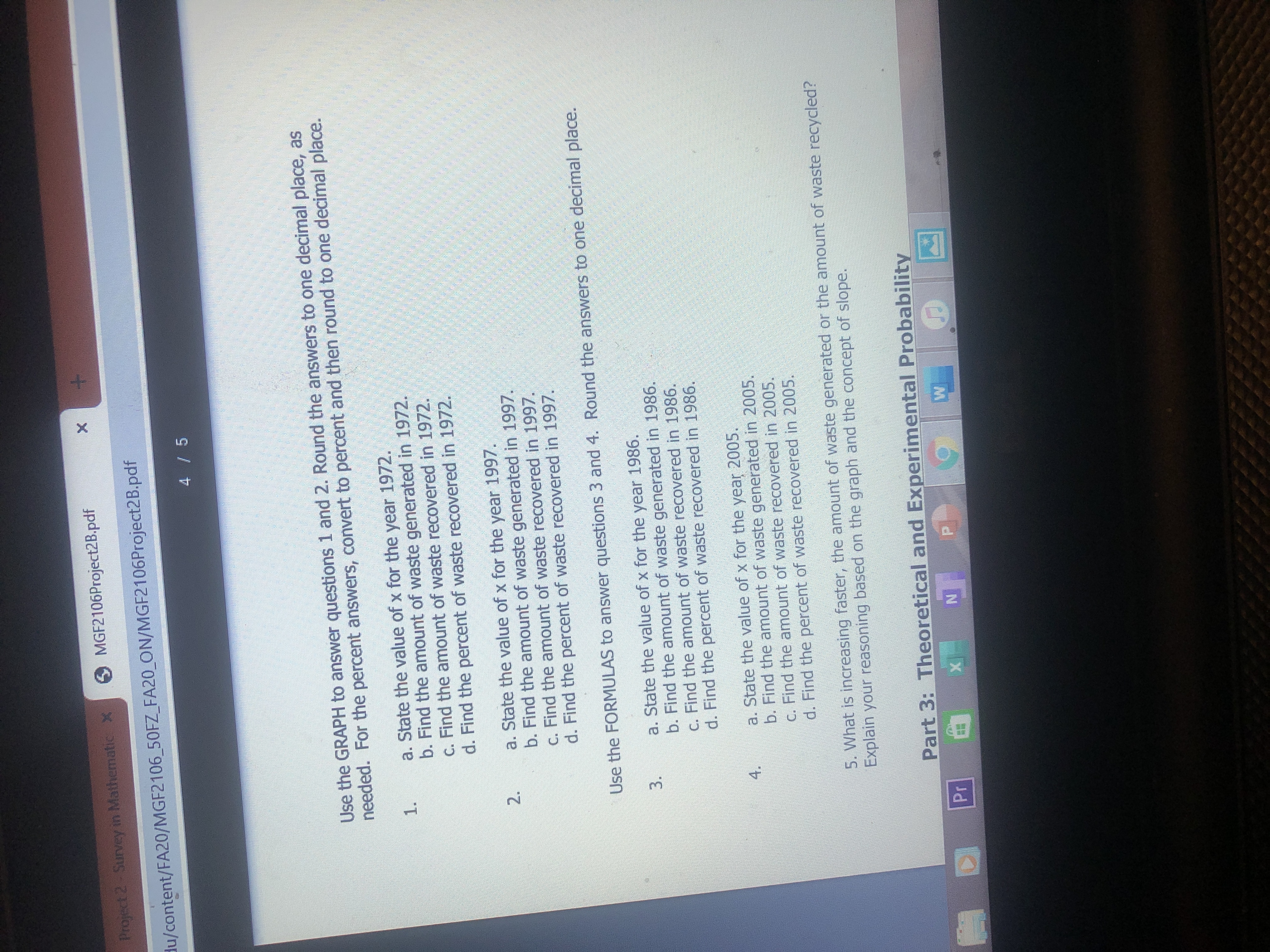 Project 2 . Survey in Mathematic x