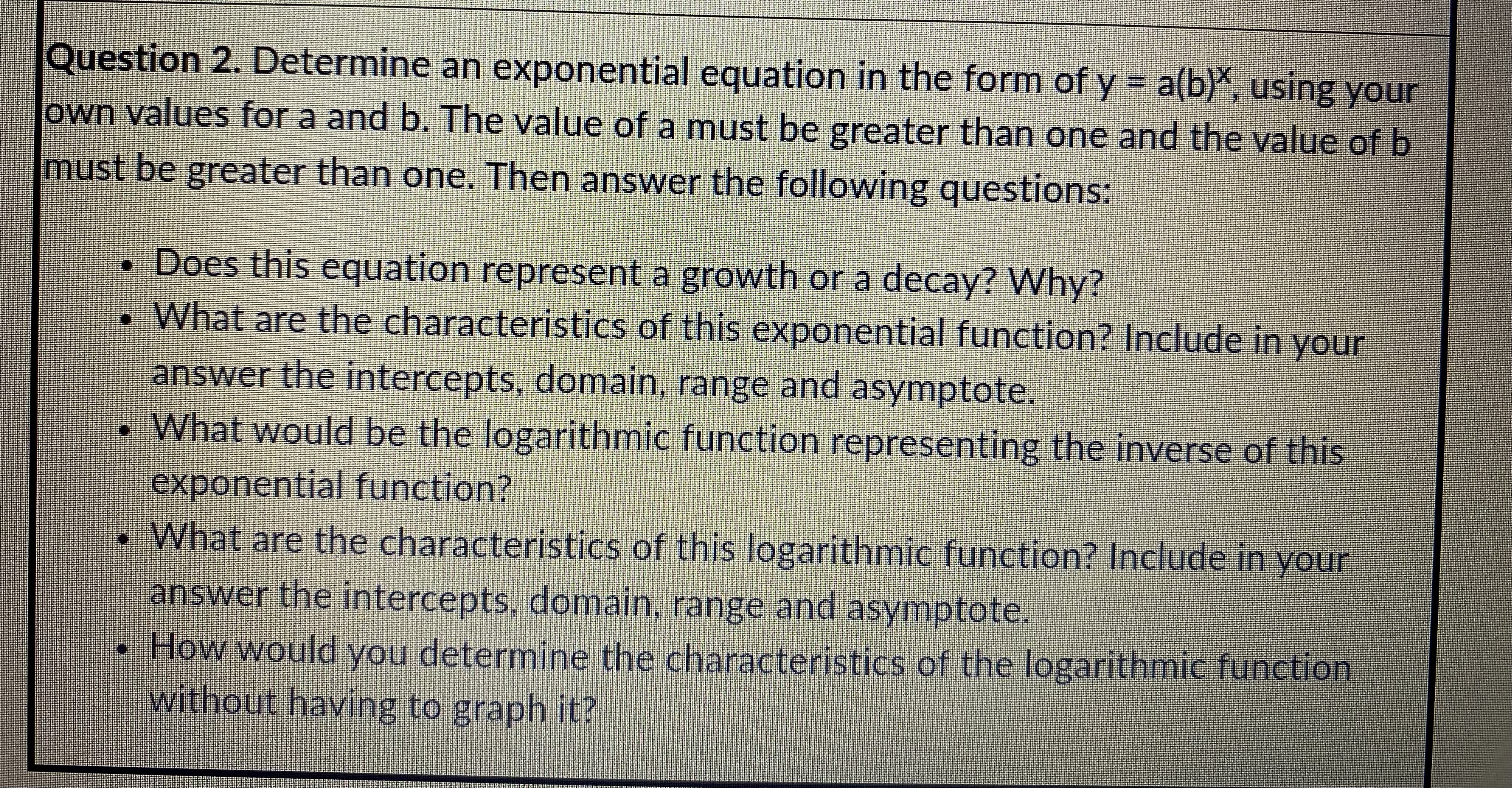 Question 1. Sebastian has been asked by his