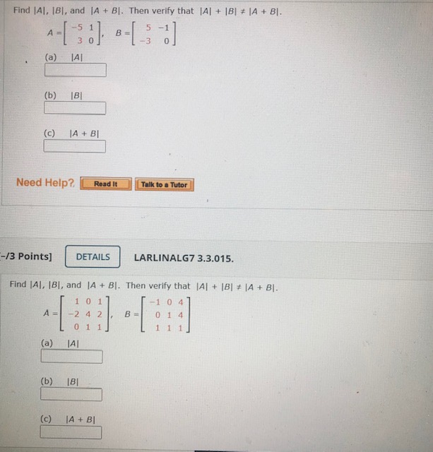 could you please help me Find |Al, 181, and [A +