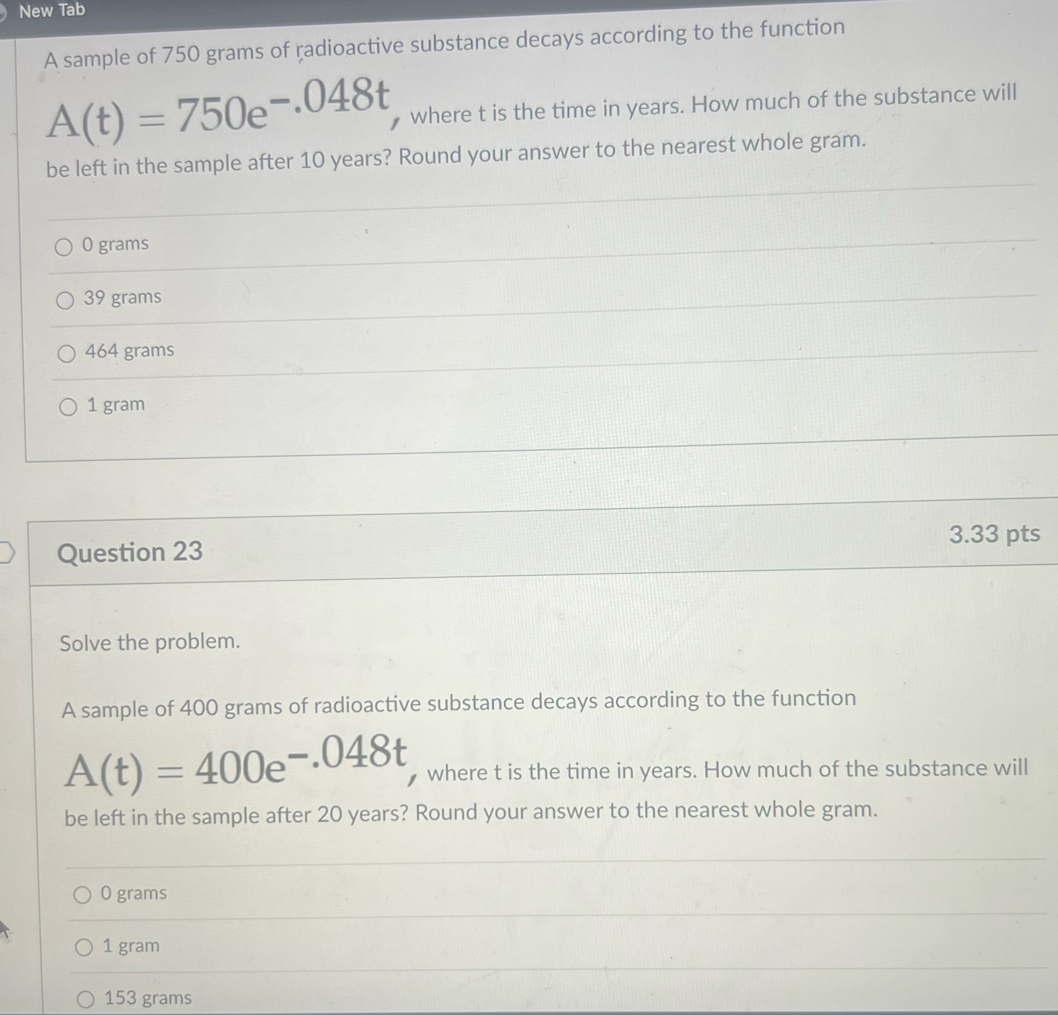 For the last one d) 822 grames New Tab A sample