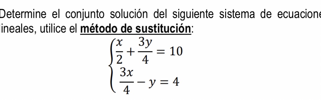 Determine el conjunto solucion del siguiente