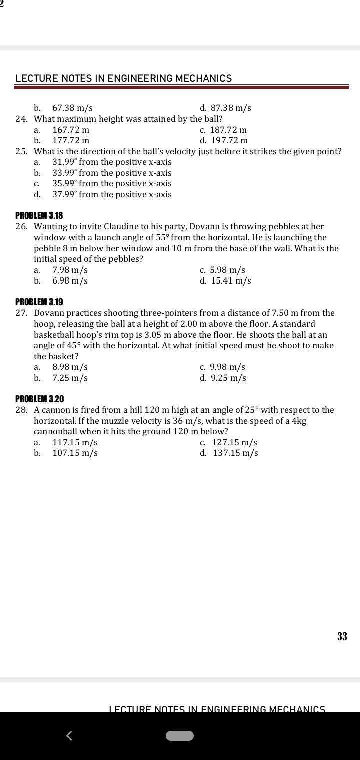 LECTURE NOTES IN ENGINEERING MECHANICS b. 67.38