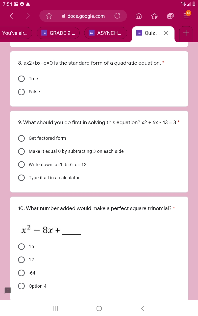 7:54 P O A 3. * Factor x2 - 11x + 24 O ( x-3)