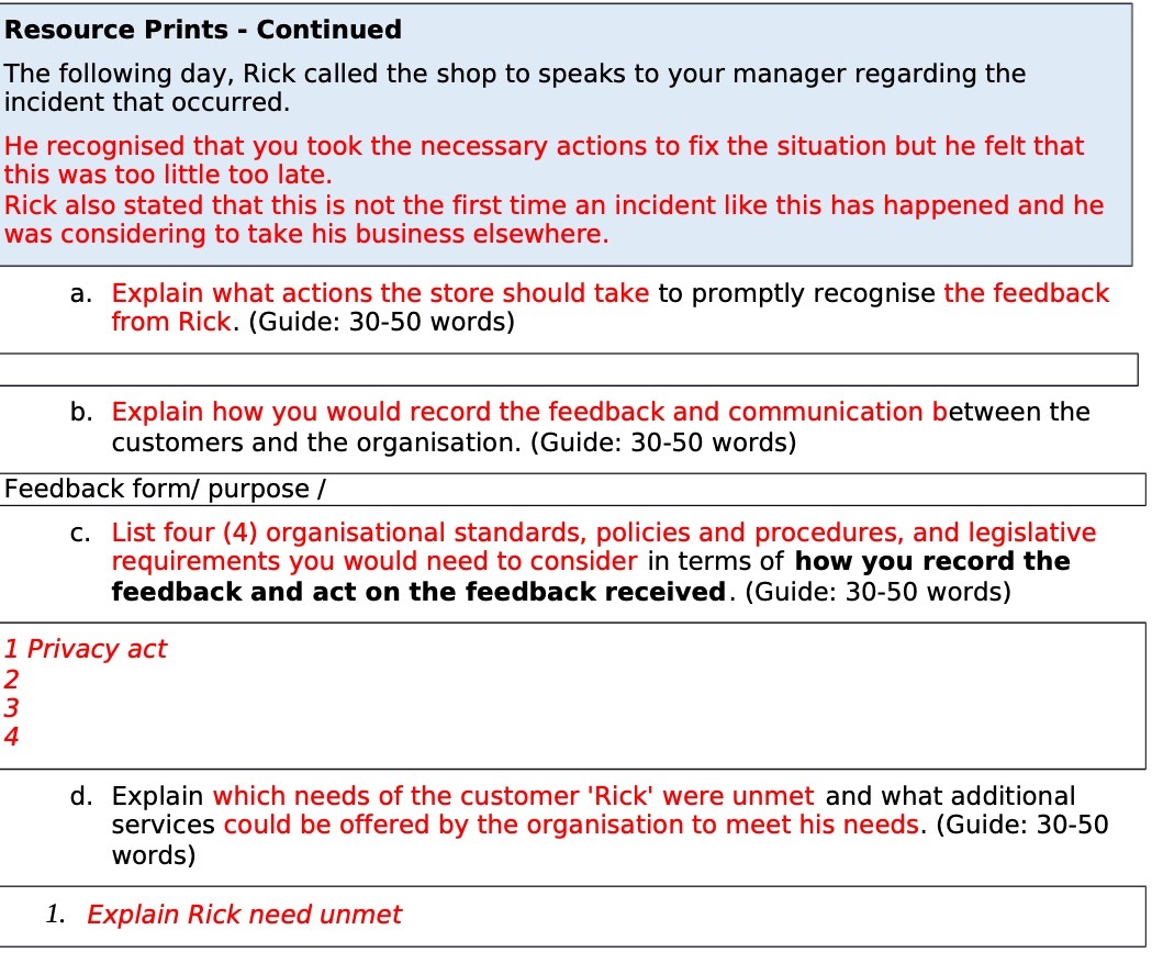 Resource Prints - Continued The following day.