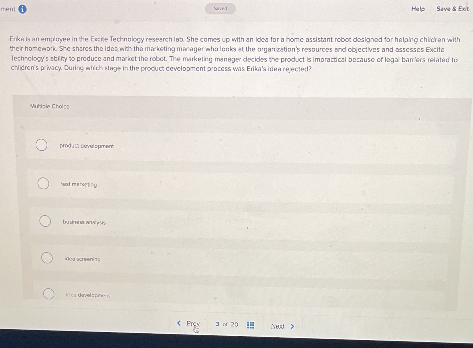 ment i Saved Help Save & Exit Erika is an